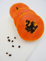 Slice Papaya tropical sweet fruit