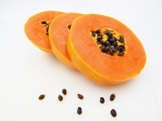 Slice Papaya tropical sweet fruit