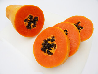 Slice Papaya tropical sweet fruit