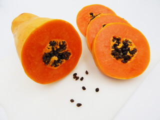 Slice Papaya tropical sweet fruit