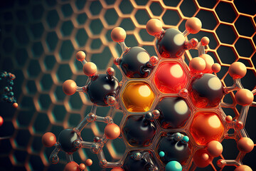 realistic backdrop of molecules. Generative AI