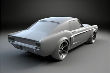 AI generated, Rear-side view of car, 3d rendering