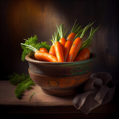 Naklejka na ściany i meble carrots in a bowl