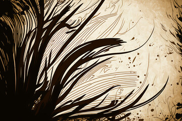 Background with hand drawn scribbling strokes and texture. Generative AI