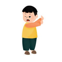 child with yellow t shirt