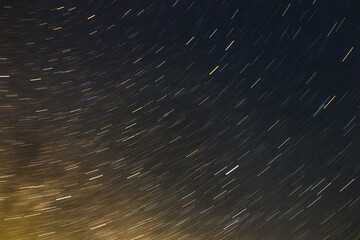 Lichtspuren Sterne Erdrotation