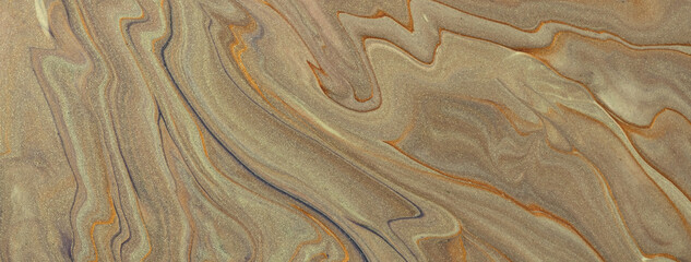 Abstract fluid art background light brown and beige colors. Liquid marble. Acrylic painting with sand gradient.