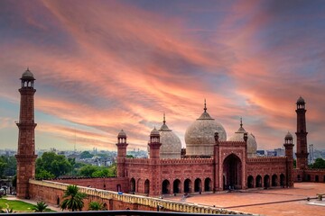 Badshahi mosque Lahore, Pakistan  - obrazy, fototapety, plakaty