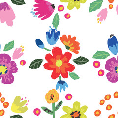 Seamless pattern with bright flowers. Background with flowers