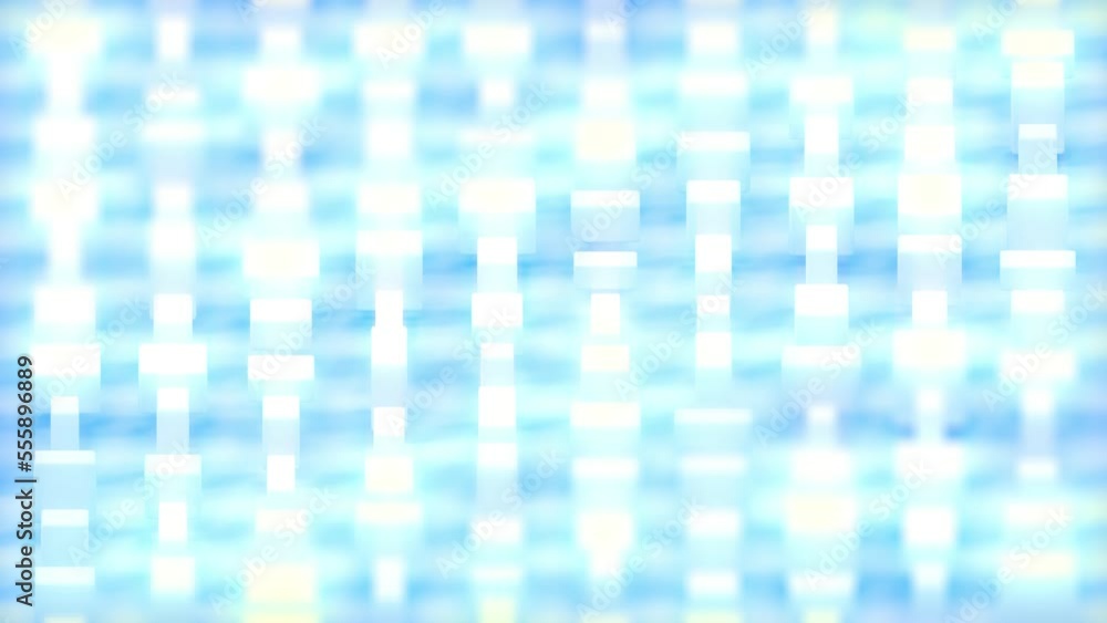 Poster delicate sky blue 3d cuboids shuffle - abstract geometric backdrop - loop video
