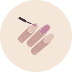 Stylist paint nail and make manicure icon vector