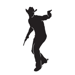 Fototapeta na wymiar illustration of American Cowboy. isolated vector black silhouette. 