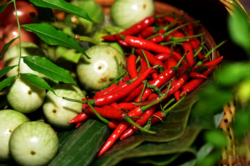 red and green peppers