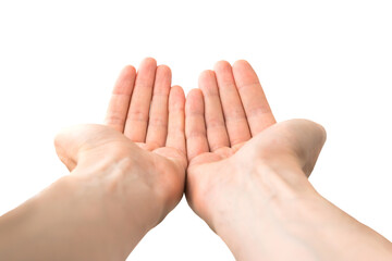 Two open hands give hold something in PNG isolated on transparent background - 555899200