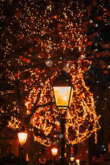 Street lamp and Christmas illuminations
