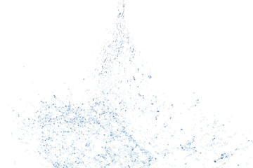 3d clear blue water scattered around, water splash transparent,. 3d render illustration.