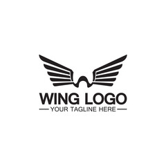 W letter for wings logo design, combination w letter and wings