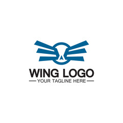 W letter for wings logo design, combination w letter and wings