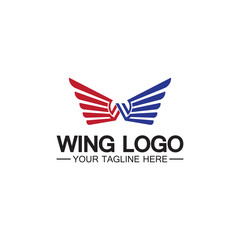 W letter for wings logo design, combination w letter and wings