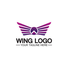 W letter for wings logo design, combination w letter and wings