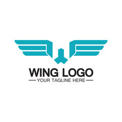 W letter for wings logo design, combination w letter and wings