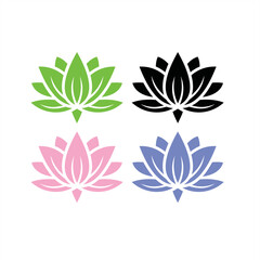 Fototapeta na wymiar lotus flower logo simple color illustration design vector style for spa or yoga
