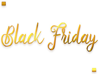 Black Friday Transparent PNG Golden Cursive Calligraphy Text