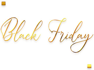 Black Friday Transparent PNG Golden Cursive Calligraphy Text