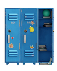 blue locker isolated on white