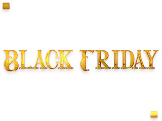 Fototapeta premium Black Friday Transparent PNG Golden Bold Stylish Text