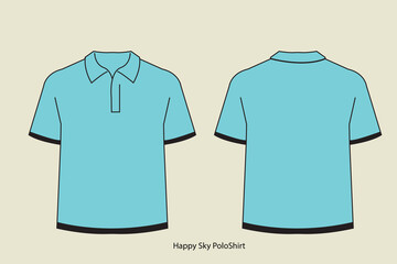 happy sky polo shirt template