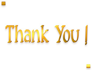 Thank You ! Transparent PNG Gold Bold Typography Text 