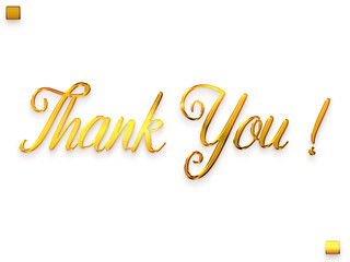 Thank You ! Transparent PNG Gold Alphabetical Text 