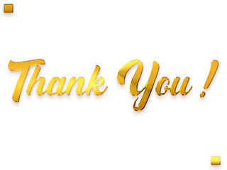 Thank You ! Transparent PNG Gold Typography Text 