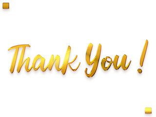 Thank You ! Transparent PNG Gold Typography Text 