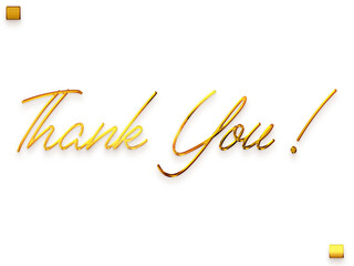 Thank You ! Transparent PNG Gold Typography Text 