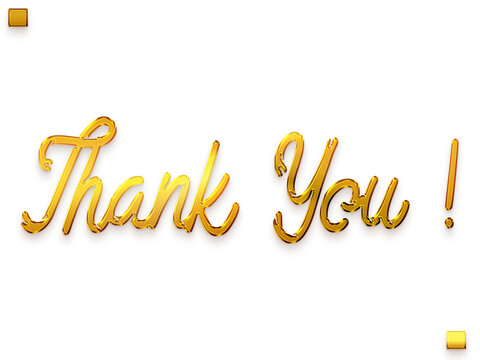 Thank You ! Transparent PNG Gold Typography Text 