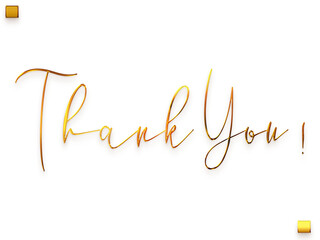 Thank You ! Transparent PNG Gold Typography Text 