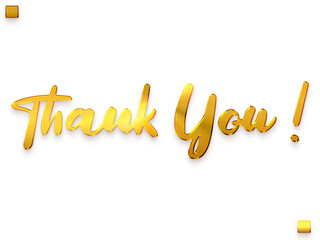 Fototapeta premium Thank You ! Transparent PNG Gold Typography Text 