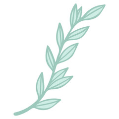 branch with leaves and line