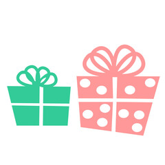 set of colorful boxes with bows