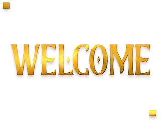 Welcome Text Gold Bold Alphabetical Text 