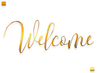 Welcome Text Gold Cursive Calligraphy Text Style