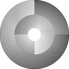 Lines in Circle Form . Spiral Vector Illustration .Technology round Logo . Design element . Abstract Geometric shape .
