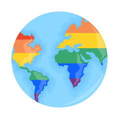 world with lgbt flag