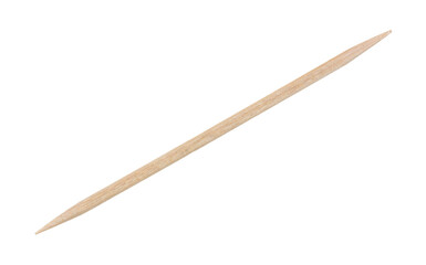 Single thin wood toothpick on a white background