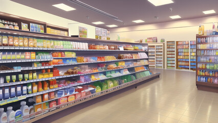 アニメ調の街系背景の高解像度画像イラスト(AI generated image)