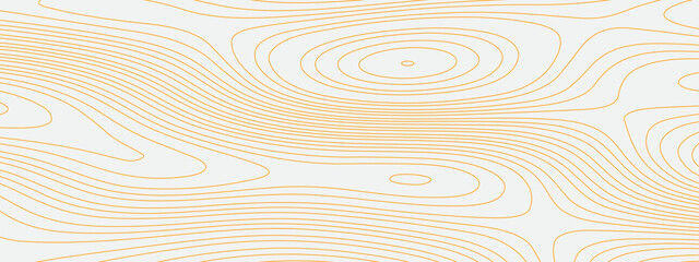Orange and white wavy abstract topographic map contour, lines Pattern background. Topographic map and landscape terrain texture grid. Wavy banner and color geometric form. Vector illustration.