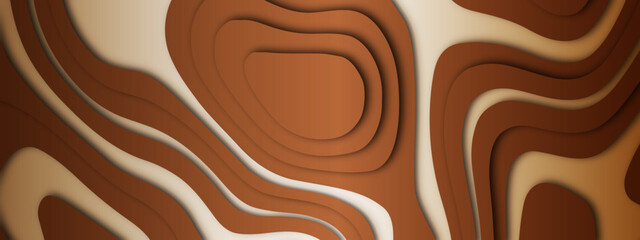 Abstract luxurious paper cut shapes background with shadow and topography map concept. Abstract realistic Papercut decoration background. Vector illustration.