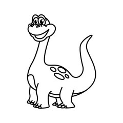 Dinosaurs cartoon vector coloring page